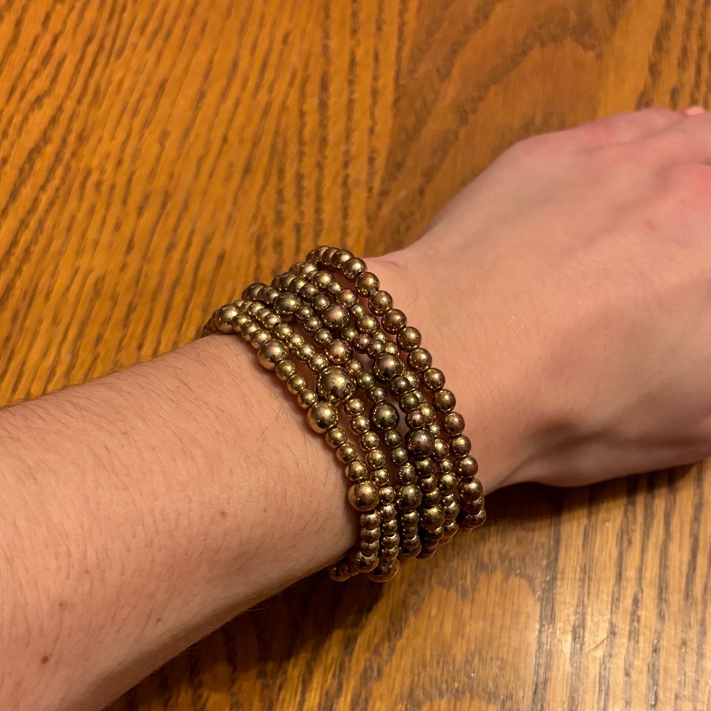 Gold Beaded Bracelet Set